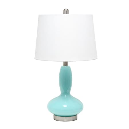 Feeltheglow Contemporary Curved Glass Table Lamp, Seafoam FE2519860